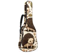 Grand sac de transport imperméable pour guitare acoustique avec couche protectrice et plusieurs poches, motif hérisson mignon, multicolore, 42.9x16.9x4.7 in, Sac pour guitare