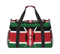 Grand sac de voyage à main avec imprimé drapeau du Kenya, sac fourre-tout imperméable pour femme, sac de sport, gym pour homme