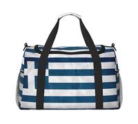Grand sac de voyage à main imprimé drapeau grec, sac fourre-tout imperméable pour femme, sac de sport, gym pour homme