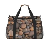 Grand sac de voyage à main imprimé galets sur la plage, sac fourre-tout imperméable pour femme, sac de sport, gym pour homme