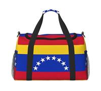 Grand sac de voyage à main motif drapeau du Venezuela - Grand sac fourre-tout réutilisable, parfait pour les activités de plein air, le sport, le camping et les courses, noir, taille unique, Noir