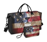 Grand sac de voyage avec manchon pour chariot, motif drapeau américain, portrait de lion, sac de voyage pour femmes et hommes, essentiels de voyage en avion, #03, Taille unique, Mode