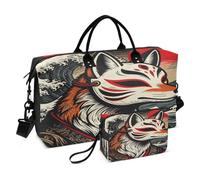 Grand sac de voyage avec sangle réglable pour le sport, multifonctionnel, océan, vagues de mer, renard