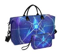 Grand sac de voyage bleu foncé avec sangle réglable pour la salle de sport et l'astrologie - Grand sac de voyage pour le week-end