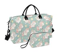 Grand Sac de Voyage Carry On Weekend Sac avec Sangle Réglable pour Voyage Ensemble de 2 Pièces, Licorne Rêve, Licorne rêveuse