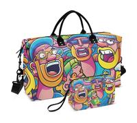 Grand sac de voyage coloré Strange Friends avec sangle réglable pour voyage multifonctionnel, Amis étranges colorés, 1 size