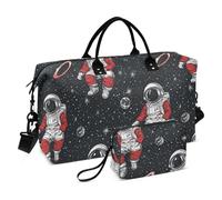 Grand sac de voyage dessin animé mignon planète astronaute blanc sac à main sac à main avec trousse de toilette pour entraînement grande capacité bolso de para mujer avion