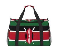 Grand sac de voyage en toile imprimé drapeau du Kenya pour femme, noir, One Size