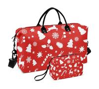 Grand sac de voyage étanche avec inscription Merry Christmas Rouge et blanc, Rouge et blanc Merry Christmas, 1 size