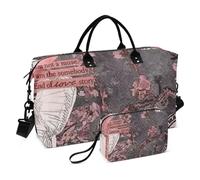 Grand sac de voyage imperméable avec sangle réglable Motif patchwork anglais, Journal patchwork anglais pêche, 1 size