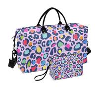 Grand sac de voyage, imprimé peau d'animal dans les couleurs de l'arc-en-ciel, sac de voyage pour femmes et hommes, sac à bagages avec manchon pour chariot, essentiel de voyage en avion pour le vol,