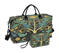 Grand sac de voyage multifonction avec articles de toilette William Morris Green Life Tree
