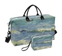 Grand sac de voyage, peinture artistique de Van Gogh, sac de voyage pour femmes et hommes, sac à bagages avec manchon de chariot, essentiels de voyage en avion pour le vol, #01, Taille unique, Mode