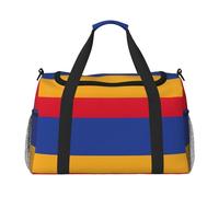 Grand sac de voyage pliable avec fermeture éclair et poignées, drapeau de l'Arménie pour les vacances en famille, Noir , Taille unique