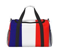 Grand sac de voyage pliable avec fermeture éclair et poignées, drapeau français pour vacances en famille, Noir , Taille unique