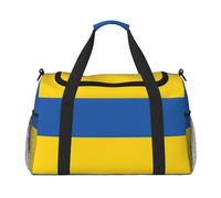 Grand sac de voyage pliable avec fermetures éclair et poignées, drapeau de l'Ukraine, Noir , Taille unique
