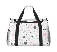 Grand sac de voyage pliable et imperméable Motif à pois Rose/gris/blanc