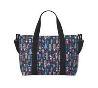 Grand sac de voyage pliable et léger avec imprimé Casse-noisette et danse de Noël pour femme, sac fourre-tout de nuit, sac de sport, sac d'hôpital, sac de yoga pour homme et femme, noir, 1, Noir ,