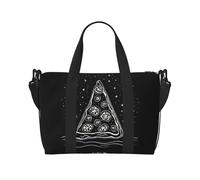 Grand sac de voyage pliable et léger avec imprimé constellation de pizza, sacs fourre-tout de nuit, sacs de sport, sacs d'hôpital, sacs de yoga pour femmes et hommes, noir, taille unique, Noir ,