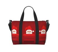 Grand sac de voyage pliable et léger avec imprimé Père Noël mignon imprimé Père Noël, sacs fourre-tout de nuit, sacs de sport, sacs d'hôpital, sacs de yoga pour femmes et hommes, noir, taille unique,
