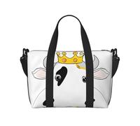 Grand sac de voyage pliable et léger avec imprimé vache laitière, sac fourre-tout de nuit, sacs de sport, sacs d'hôpital, sacs de yoga pour femmes et hommes, noir, taille unique, Noir , Taille unique