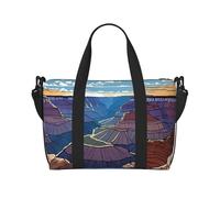 Grand sac de voyage pliable et léger imprimé Grand Canyon - Sac fourre-tout de nuit - Sacs de sport pour hôpital et yoga - Noir - Taille unique, Noir , Taille unique