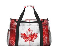 Grand sac de voyage rétro avec imprimé drapeau du Canada, sac fourre-tout imperméable pour femme, sac de sport, gym pour homme