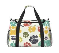 Grand sac de voyage réutilisable en forme de patte de chien, idéal pour les activités de plein air, le sport, le camping et les courses, noir, One Size