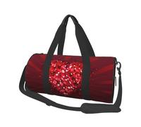 Grand sac de voyage rond Happy Valentine's Day, sac de sport pliable extra grande capacité avec bandoulière amovible, sac de transport en toile durable pour le sport