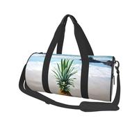 Grand sac de voyage rond imprimé ananas by the sea - Organiseur multi-compartiments léger pour les voyages et le sport