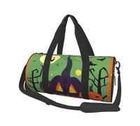 Grand sac de voyage rond imprimé arbre de Noël pour la randonnée, les vacances, la gym, le sport, Joyeux Halloween, Taille unique, Sac de voyage