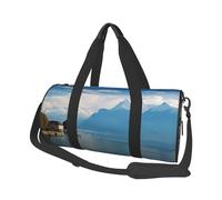 Grand sac de voyage rond imprimé arbre de Noël pour la randonnée, les vacances, la gym, le sport, Lac Léman, Taille unique, Sac de voyage