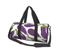 Grand sac de voyage rond imprimé aubergine de dessin animé - Organiseur multi-compartiments léger pour les voyages et le sport