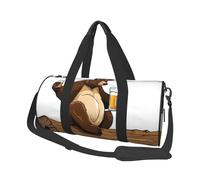 Grand sac de voyage rond imprimé (Bear Working) - Organiseur multi-compartiments léger pour les voyages et le sport