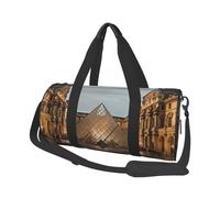 Grand sac de voyage rond imprimé bonhomme de neige Merry Christmas pour la randonnée, les vacances, la gym, le sport, Musée Louvre à Paris, Taille unique, Sac de voyage