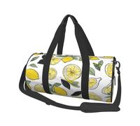 Grand sac de voyage rond imprimé citron jaune - Organiseur multi-compartiments léger pour les voyages et le sport