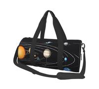 Grand sac de voyage rond imprimé (Exploration du système solaire) - Organiseur multi-compartiments léger pour les voyages et le sport