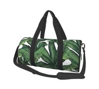 Grand sac de voyage rond imprimé feuille de banane tropicale - Organiseur multi-compartiments léger pour les voyages et le sport