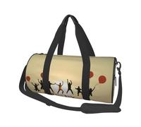 Grand sac de voyage rond imprimé feuilles dorées pour la randonnée, les vacances, la gym, le sport, Bonne journée, Taille unique, Sac de voyage