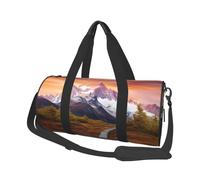 Grand sac de voyage rond imprimé fruits rouges pour la randonnée, les vacances, la gym, le sport, Montagne pittoresque, Taille unique, Sac de voyage