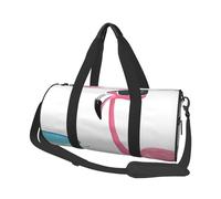 Grand sac de voyage rond imprimé (Hello Glasses Flamingo) - Organiseur multi-compartiments léger pour les voyages et le sport