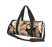 Grand sac de voyage rond imprimé léopard à rayures - Organiseur multi-compartiments léger pour les voyages et le sport