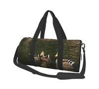 Grand sac de voyage rond imprimé Loon Nature Bird, organiseur multi-compartiments, léger pour les voyages et le sport