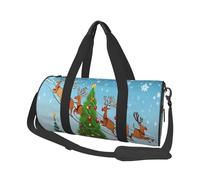 Grand sac de voyage rond imprimé Merry Christmas - Organiseur multi-compartiments léger pour les voyages et le sport