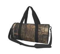 Grand sac de voyage rond imprimé (mur de pipeline mécanique) - Organiseur multi-compartiments léger pour les voyages et le sport