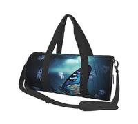 Grand sac de voyage rond imprimé Père Noël pour la randonnée, les vacances, la gym, le sport, Papillon dans la nuit, Taille unique, Sac de voyage