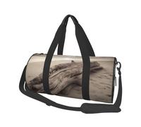 Grand sac de voyage rond imprimé pierre rouge brique pour la randonnée, les vacances, la gym, le sport, Tableau bois plage, Taille unique, Sac de voyage