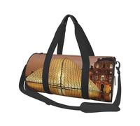 Grand sac de voyage rond Musée du Louvre à Paris - Grande capacité - Pliable - Avec bandoulière amovible - En toile durable - Pour le sport