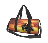 Grand sac de voyage rond pliable avec bandoulière réglable pour w nd, vol de nuit, hôpital, sport, Sport Golf Ball Sunset Tree Balle de golf, One Size, Classique
