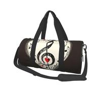 Grand sac de voyage rond pliable avec touches de piano avec notes de musique et bandoulière réglable pour w nd, vol de nuit, hôpital, sport, Symboles de musique amour., One Size, Classique